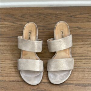 Paul Green Silver Sandals Sleek Minimalist Design $75 size 7